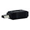 Un adaptateur USB noir. Il possède un connecteur USB et un boîtier rectangulaire avec des côtés nervurés.