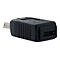 Adaptateur mini USB noir avec connecteur argenté sur fond blanc.