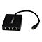 Adaptateur noir avec deux ports RJ45, cÃ¢ble USB-C et logo StarTech.com. Sur fond blanc.