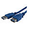 Câble USB 3.0 bleu avec connecteurs USB-A et USB-B.
