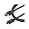 Câble USB noir avec connecteur USB-A et USB-C, fabriqué par StarTech.com.
