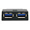 Un hub USB noir avec deux ports USB 3.0. Les ports sont bleus.