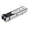 Ein silberner SFP-Transceiver. Beschriftung: StarTech.com, SFPGESST, Class 1 laser 1.25G 850nm 550m.