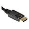 Nahaufnahme eines DisplayPort-Steckers mit schwarzem GehÃ¤use und vergoldeten Kontakten.