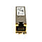 Un module Ethernet argenté avec un connecteur doré et des contacts noirs. Logos et texte imprimés. La marque StarTech.com est visible.