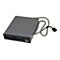 Lecteur de cartes gris avec plusieurs lecteurs de cartes et port USB, cÃ¢ble gris avec connecteur.