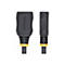 Ein schwarzes HDMI-Kabel mit gelben Akzenten und dem StarTech.com Logo. 
