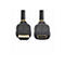 Zwei schwarze HDMI-Kabel mit grauen Steckern, gelben Akzenten und dem Startech.com-Logo auf weißem Hintergrund.