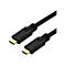 Zwei schwarze HDMI-Kabel mit goldenen Steckern und HDMI-Logo.