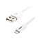 Weißes Lightning auf USB-Kabel, mit StarTech.com Logo und USB-Symbol.