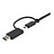 Schwarzes USB-C-auf-USB-A-Kabel. Auf einem Stecker steht "StarTech.com".
