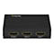Schwarzer HDMI-Switch mit drei Anschlüssen, beschriftet mit 'Output', 'Input 2' und 'Input 1'. Das StarTech.com Logo ist oben.