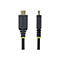 Ein schwarzes HDMI-Kabel mit goldenen Steckern und Startech.com Schriftzug. Gelbe Akzente am Kabelansatz.