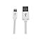 Weißes USB-Ladekabel mit Lightning-Anschluss und Startech.com-Logo. Der USB-Anschluss hat das USB-Symbol.