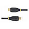 Zwei HDMI-Kabel liegen auf weißem Hintergrund. Die schwarzen Stecker haben gelbe Akzente. Auf einem Stecker steht "Startech.com".