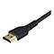Nahaufnahme eines schwarzen HDMI-Kabels mit goldenem Stecker. Logo von Startech.com sichtbar.