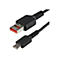Schwarzes Ladekabel mit USB-C und USB-A Anschlüssen, Markenname StarTech.com ist auf den Steckern sichtbar.
