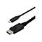 Schwarzes DisplayPort-Kabel mit USB-C-Stecker. Der Stecker ist silberfarben und der USB-C Stecker ist schwarz.