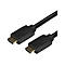 Zwei schwarze HDMI-Kabel mit vergoldeten Anschlüssen. Der Text 'High Performance' ist auf dem Kabel aufgedruckt.