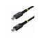 Zwei schwarze USB-C-Kabel, mit Beschriftung von StarTech.com und Spezifikationen wie 240W und 480Mbps auf dem Gehäuse. Gelbe Ringe kennzeichnen die Kabel.