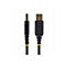 Zwei schwarze USB-Kabel mit goldenen Steckern und gelben Akzenten auf weißem Hintergrund.