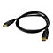 Schwarzes HDMI-Kabel mit Steckern an beiden Enden.