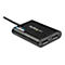 Schwarzer DisplayLink-Adapter mit "StarTech.com" Aufschrift und Displayanschlüssen.