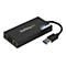Schwarzer StarTech.com-Adapter mit USB- und HDMI-Anschluss. Aufschrift: DisplayLink 4K Plug and Display.