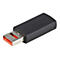 Schwarzer USB-Adapter von StarTech.com. Silberner USB-Anschluss, roter Innenraum, Schriftzug "POWER ONLY".