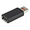 Schwarzer USB-Adapter von StarTech.com mit USB-A- und USB-B-Anschlüssen. Aufschrift: "POWER ONLY".