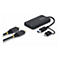 Schwarzer HDMI-Adapter mit zwei Kabeln und Anschlüssen. Auf einem Label steht 'StarTech.com'.