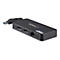 Schwarzer Adapter mit verschiedenen AnschlÃ¼ssen und USB-Kabel, Startech.com-Logo.