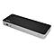 Graue und schwarze Dockingstation mit StarTech.com Logo und Power Knopf.