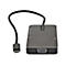 Grauer Adapter mit USB-C-Stecker und VGA-Anschluss, verbunden mit einem schwarzen Kabel. StarTech.com-Logo.