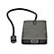 Ein grauer USB-C-Adapter mit VGA-Anschluss. Der Adapter hat ein Kabel mit USB-C-Stecker.