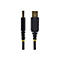 Un câble USB noir avec des connecteurs dorés. Sur un connecteur, on peut lire "Startech.com".