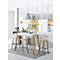 Statafel BALWOO, 4-poten, eikenhouten frame, gecoat spaanplaat, B 1400 x D 700 x H 1050 mm, wit 