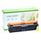 Toner-Kartusche mit orangefarbenen und schwarzen Elementen, liegt vor einer grÃ¼nen Schachtel. Auf der Schachtel steht TONER CARTRIDGE.