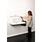 Station à langer Rubbermaid®, pour montage mural horizontal, antimicrobien, pliable, tablette, support pour jusqu'à 40 documents, PP, blanc