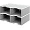 Station de tri styrodoc Jumbo styro®, format C4, 2 étages/2 rangées/4 compartiments, gris