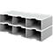 Station de tri styrodoc Jumbo styro®, format C4, 2 étages/3 rangées/6 compartiments, gris