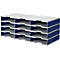 Station de tri styrodoc Standard styro®, format C4, 4 étages/3 rangées/12 compartiments, gris/bleu