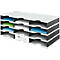 Station de tri styrodoc Standard styro®, format C4, 4 étages/3 rangées/12 compartiments, gris/noir