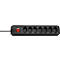 Steckdosenleiste brennenstuhl® cleverLINE, 7-fach, bis 2300 W, mit beleuchtetem Schalter, IP20, Kabellänge 2 m, Kunststoff, schwarz