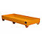 Yellow spill containment pallet with four feet, against a white background.