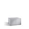 Gray flat file cabinet with several drawers against a white background.