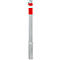 Gray post with white and red stripe. A screw at the top.