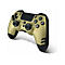 Manette de jeu dorée avec des touches noires. Boutons et joysticks. Marqué Steel Pack.
