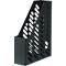 Stehsammler KARMA, DIN A4/C4, 100% Recyclingmaterial, B 76 x T 246 x H 315 mm, H vorne: 148 mm, schwarz