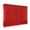Stellingcontainer BAUER CEN 59-3, staal, schuifdeur, B 6345 x D 1550 x H 4415 mm, rood